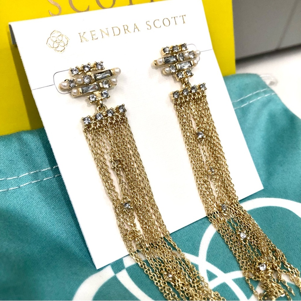 NWT - Kendra Scott - Madelyn Silver Statement Tassel Earrings